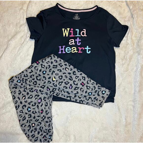 2 in 1 Dark Blue Secret Treasures “Wild at Heart” Pajama Set Size Small - Picture 1 of 7